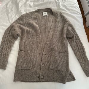 Abercrombie & Fitch Taupe Cable Knit Cardigan